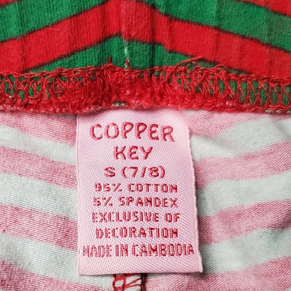 Copper Key Girls Christmas Striped Leggings,  7/8 - Picture 3 of 5